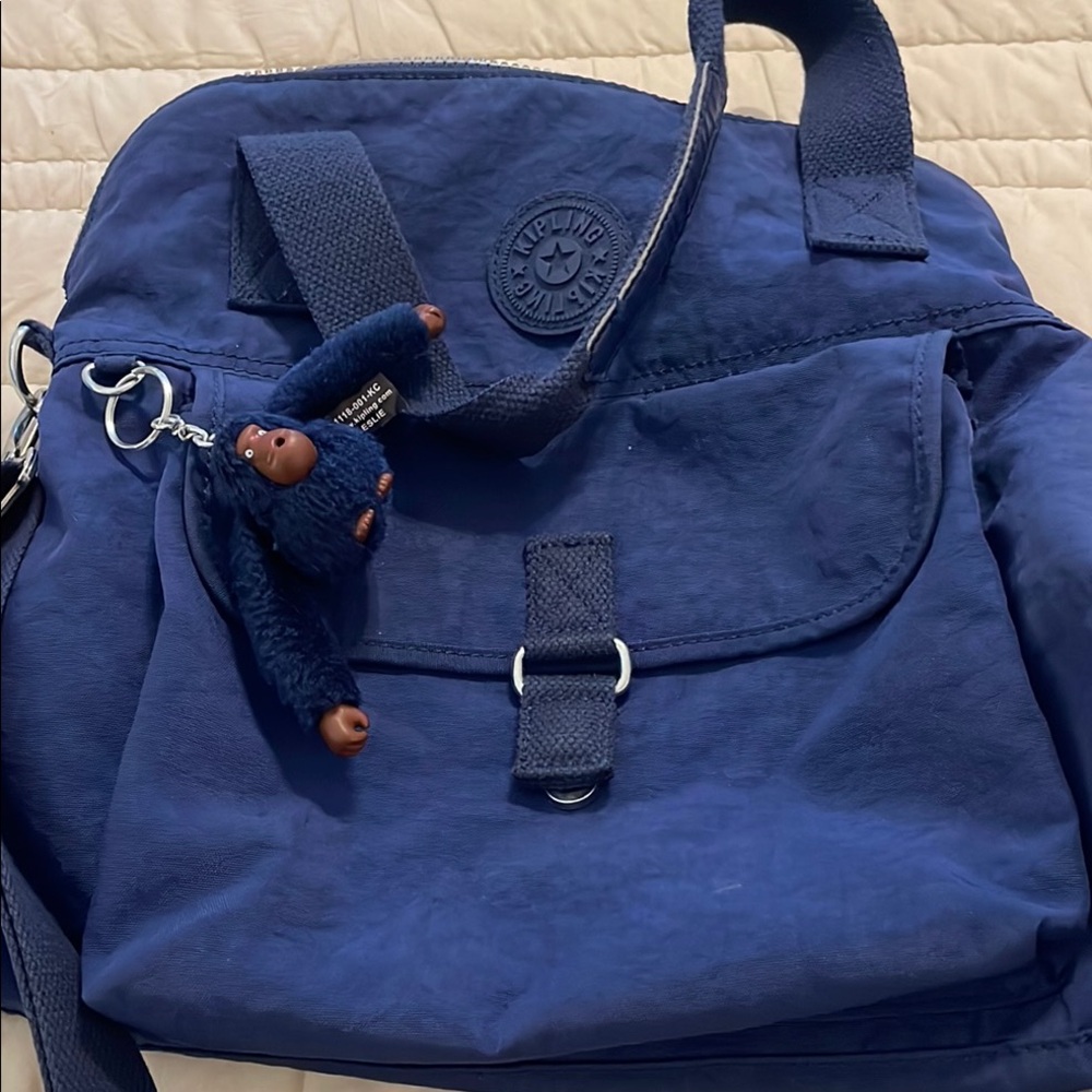 Kipling Blue Backpack with Sporty Design